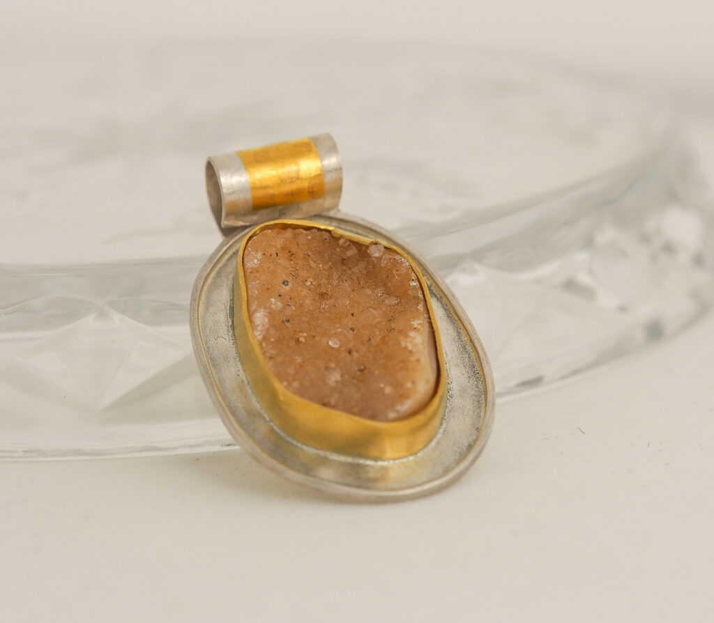 Sugar Sunbeams Gold Druzy Pendant