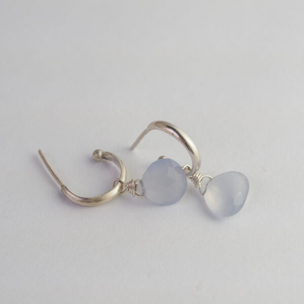 Blue Chalcedony Charms for Hoop Earrings Blue Chalcedony Charms with Hoop Earrings