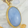 Blue Gemstone pendant face close up