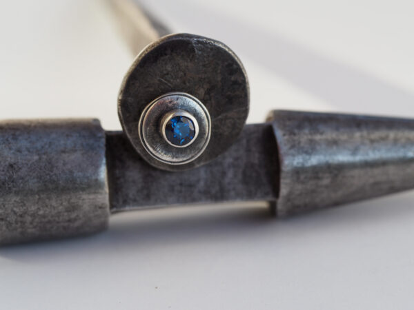 Blue Sapphire Post Earring Face View Sapphire Stud Earring Face View