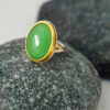 Chrysoprase and Gold Ring Close Up