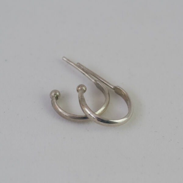 Small Silver Hoop Earrings Detail