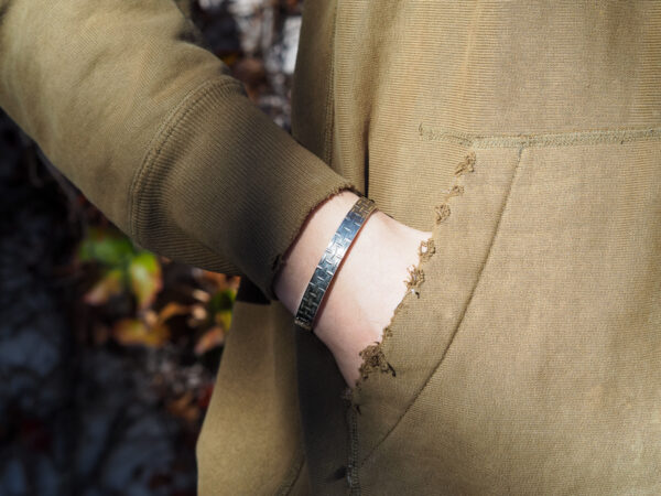 Textured Cuff Bracelet with Model