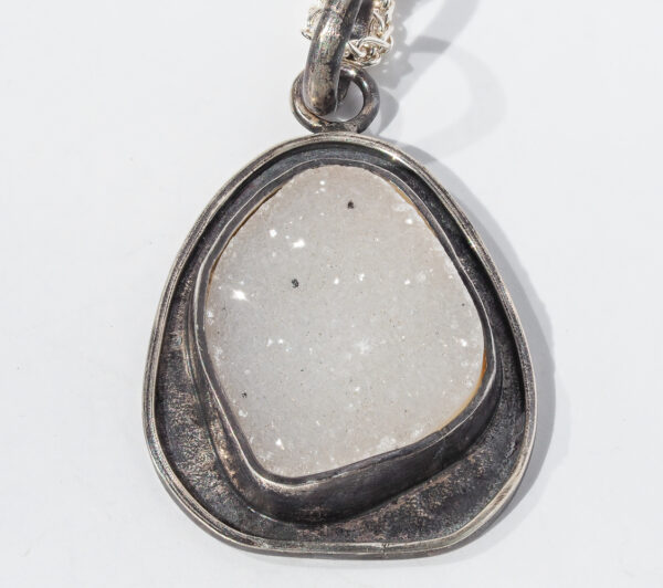 White Druzy Pendant Face White Druzy Pendant Face