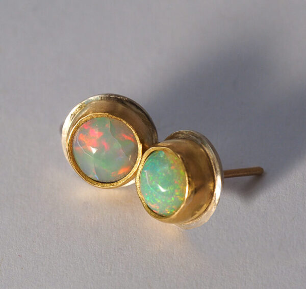 Moon on Fire Earrings Moon On Fire Opal Earrings