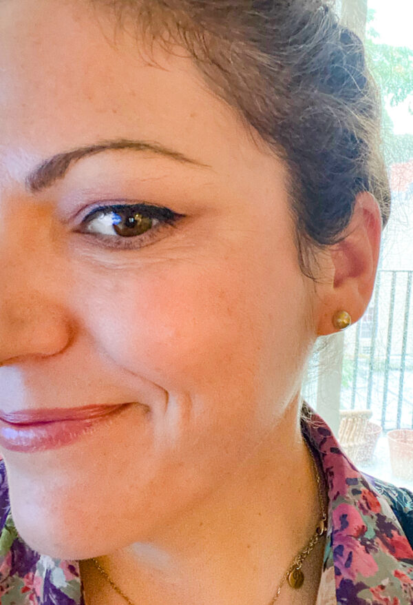 Fortune's Daughter Stud Earrings on model.