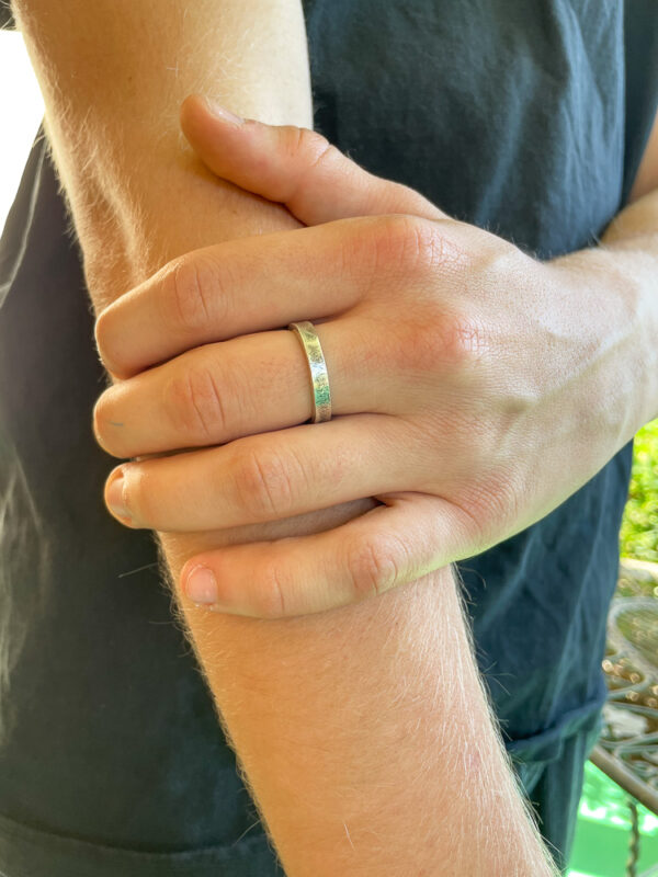 Silver Grit Ring Band-2 Silver Grit Ring