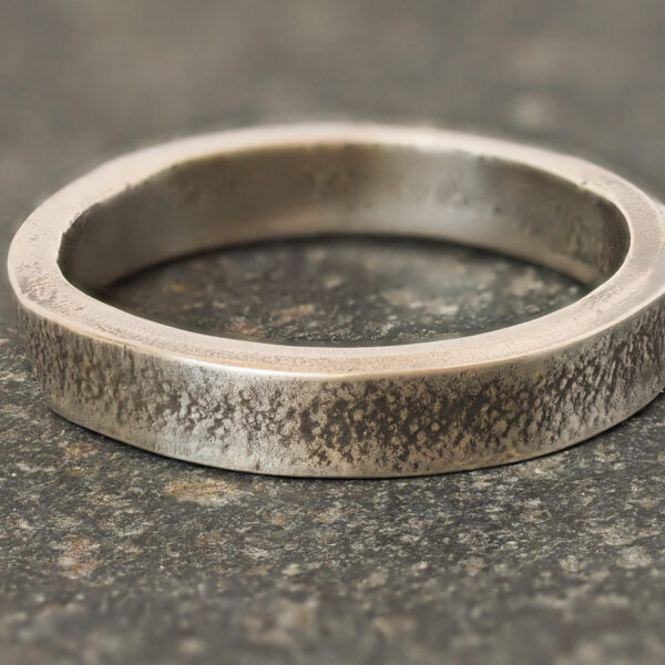 Silver Grit Pattern Ring