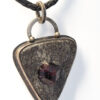 Raw Garnet Embedded in Mica Pendant