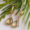 Olive Quartz Earring Drops