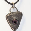 Raw Garnet Embedded in Mica Pendant