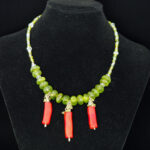 Peridot and Coral Necklace