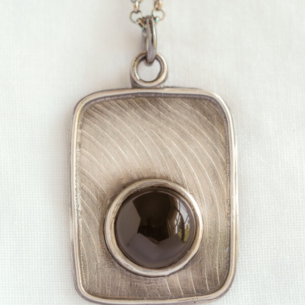 rectangle pendant with black onyx gemstone