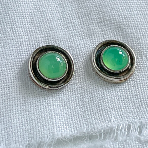 green stud earrings