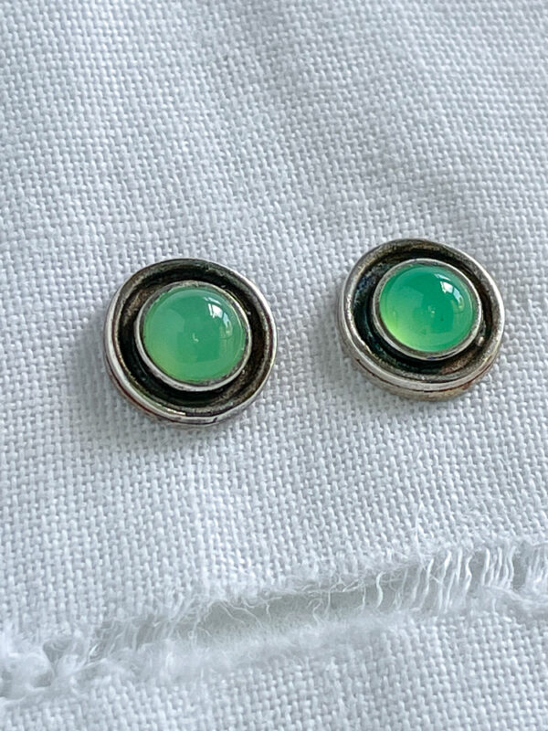 green stud earrings