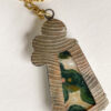 Multi gemstone pendant Waves texture back