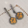 Gold Beachballs Dangle Earrings-3 Drop Earrings with gold balls design