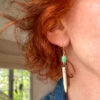 green and white gemstone dangle earrings