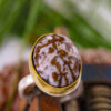 Princess Wingate Gold Cocktail Ring agate stone ring