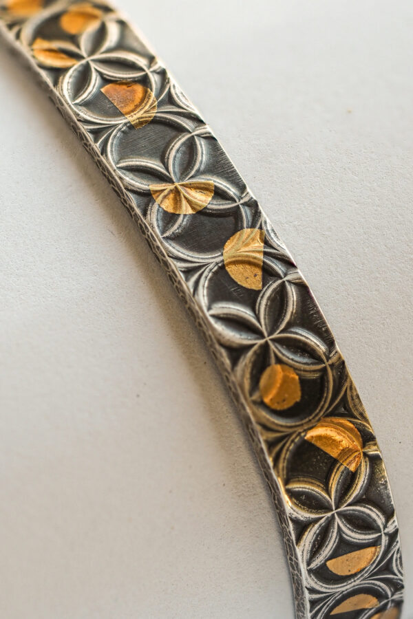 mens bangle silver gold