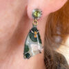 dangle earrings with peridot and ocean jasper.