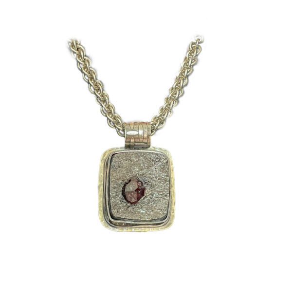 Garnet in schist red gemstone pendant