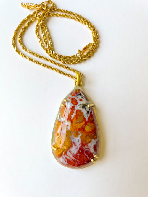 colorful agate cabochon pendant