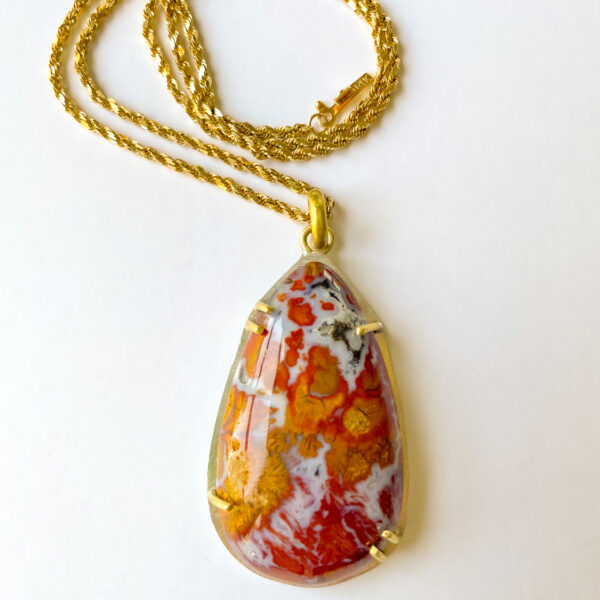 colorful agate cabochon pendant