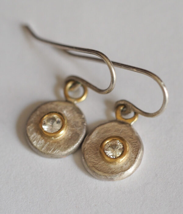 Fairmined gold and diamond drop earrings