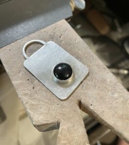 Restored silver and gemstone keychain